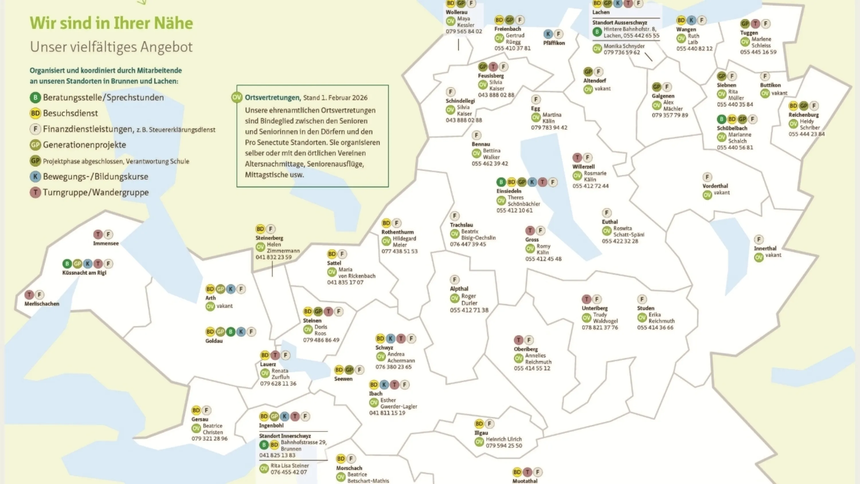Angebote von Pro Senectute Kanton Schwyz im ganzen Kanton
